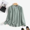 ZANZEA Kvinner uformelt stativ krage ensfarget langermet bluse