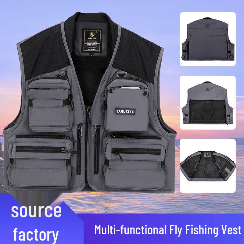 Gilet Professionale da Pesca a Mosca Staccabile da Uomo Jiaruiste