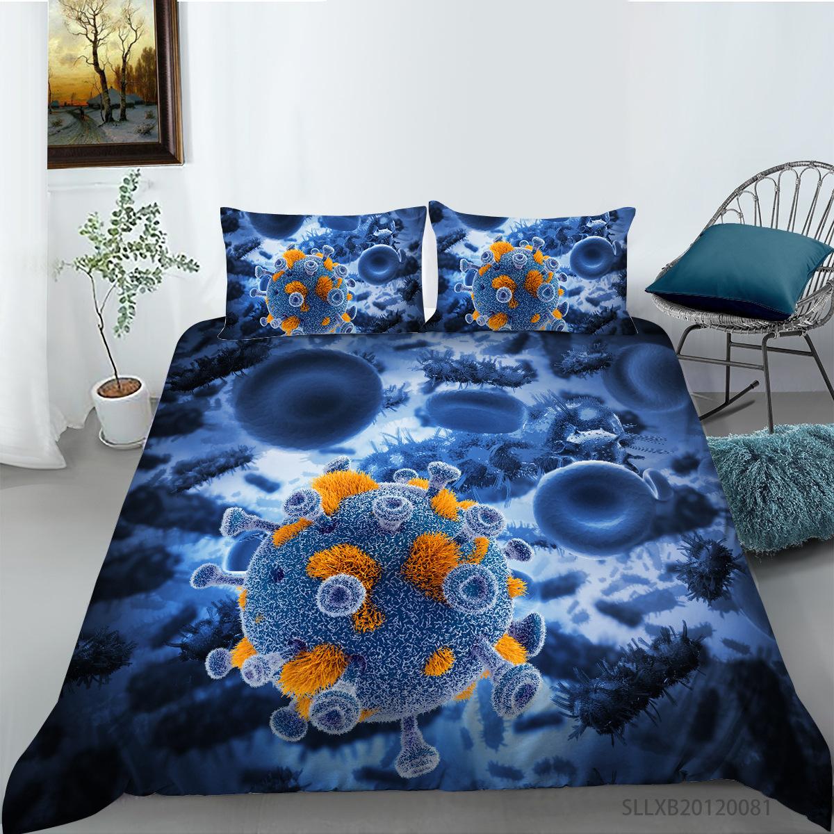 

Полиэстер Набор из двух или трех предметов Пододеяльник Наволочка 3D цифровая печать Клетка человека EU single 135*200