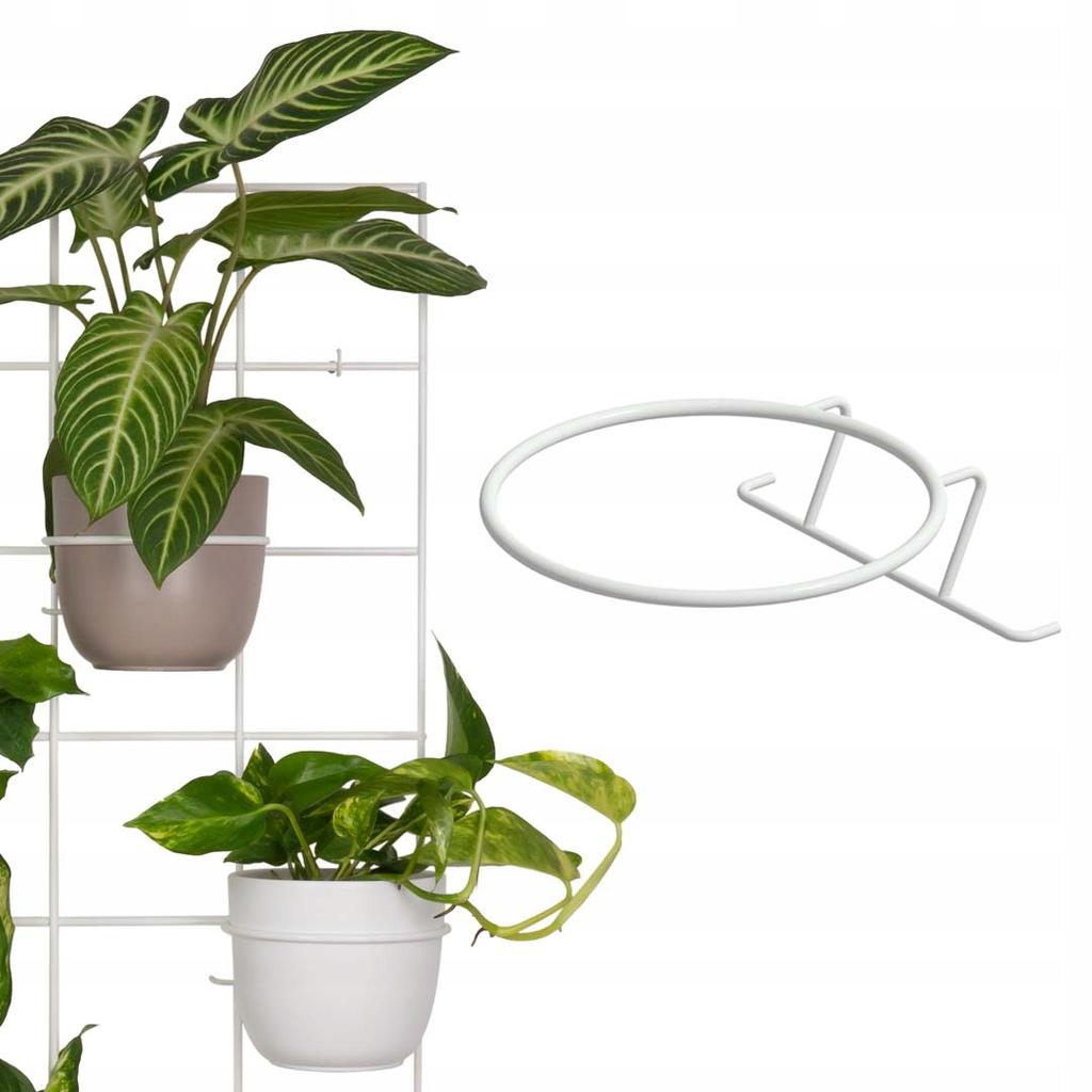 Modern Metal Wall Flower Stand Hedera 3 White - Scandinavian Trellis for Wall-Mounted Pots, Modular Plant Panel Vertical Garden