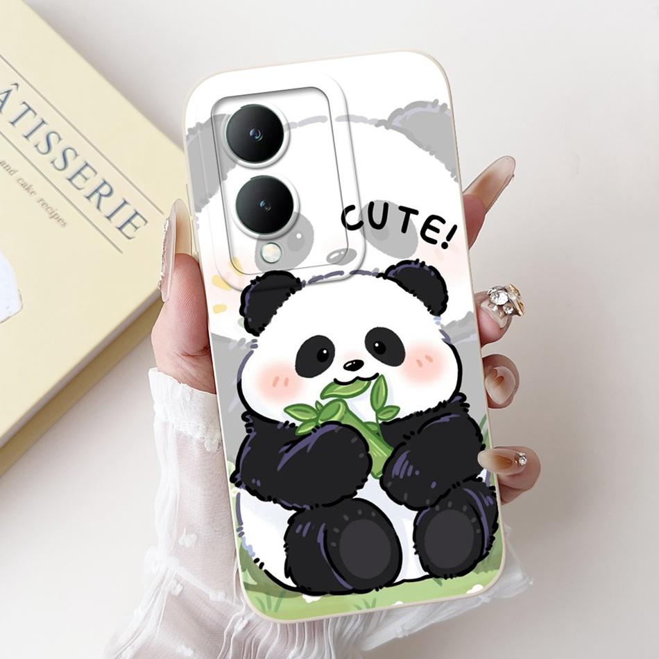 For Vivo Y17s Case VivoY17s Y 17S 4G 2024 Cute Panda Rabbit Cartoon Soft Silicone Shockproof Phone Cases