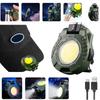 Multifunctional COB Keychain Light with Hand Wave Sensor Portable Clip-on LED Flashlight Hat Headlight for Outdoor Working
