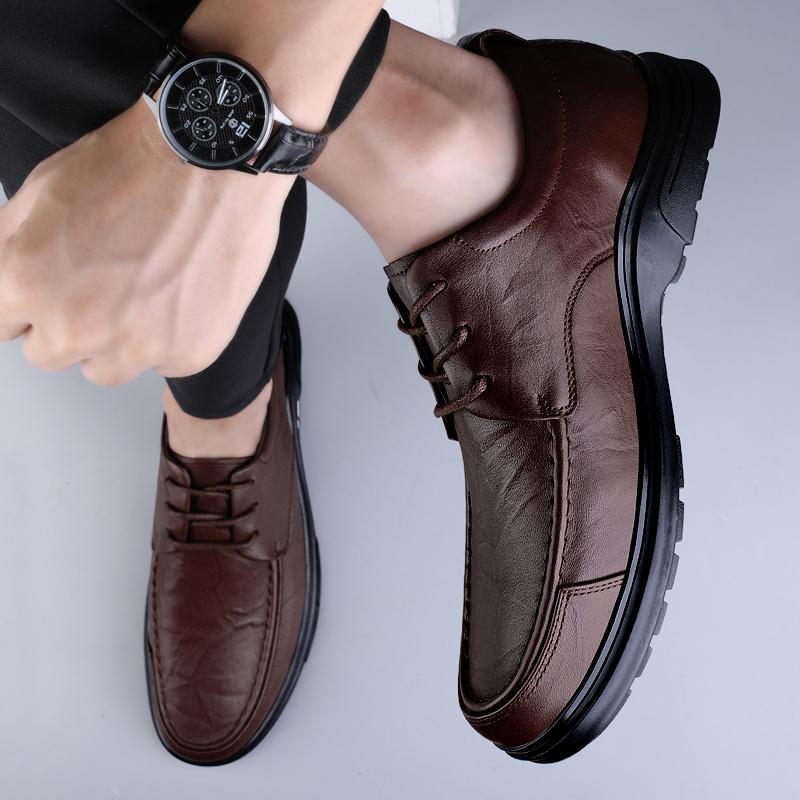 Spring Autumn Men's Leather Shoes Retro Style  Casual  Luxury Brand Italian Shoes Designer 2024 New Fashion