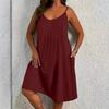 Sleeveless Casual Loose Fit Dress with Adjustable Spaghetti Straps Soft Lightweight Fabric Flowy Design for Women