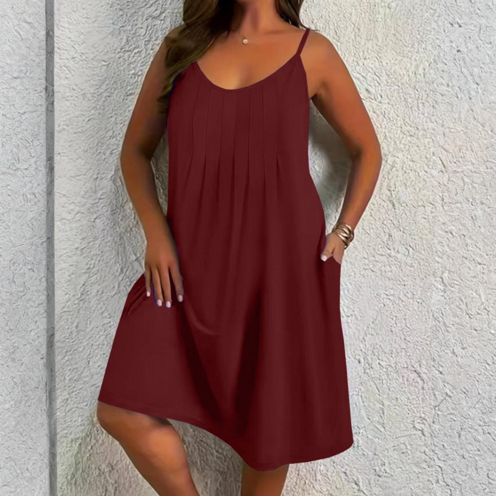 

Women s Summer Casual Festive Dresses For Women Wedding Guest Bridesmaid Dresses Party Dress XXXL винный