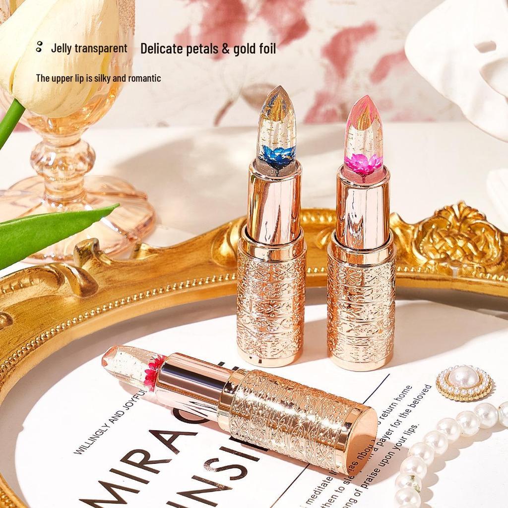 Petal Fresh Color-Changing Moisturizing Lipstick - Gold Foil, Transparent, Non-Stick, Non-Fading, Temperature-Responsive.