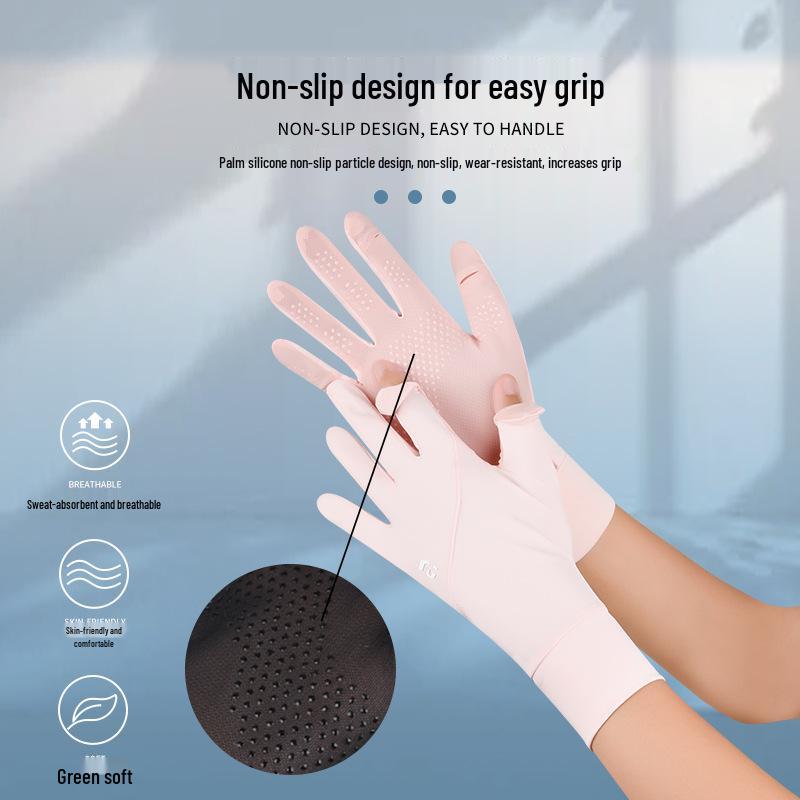 Women's UV Protection Cycling Gloves - Summer Ice Silk Touchscreen, Non-slip, Thin Driving Gloves