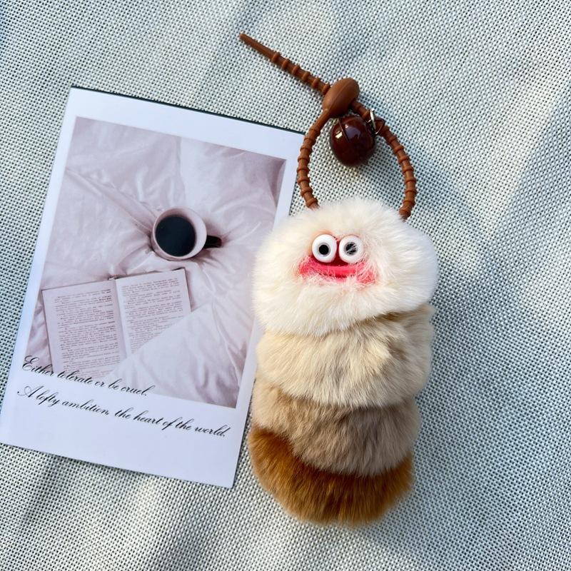 

Мультяшный Плюшевый Уродливо-Милый Настоящая Выдра Кролик Гусеница Брелок Фигурка Пара Аксессуар для Сумки Игрушка Креативный Подарок Рождественский Подарок Coffee color