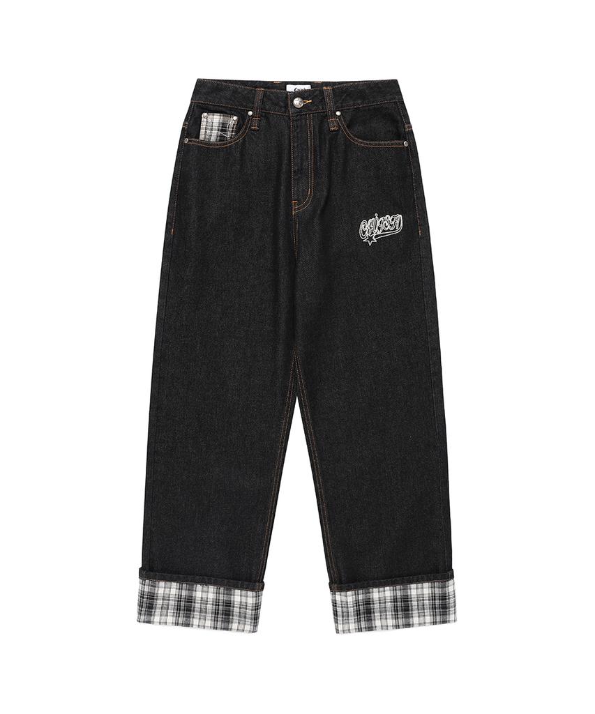 CAVISH W Check Denim Pants Black(Cv2Fffd110A)