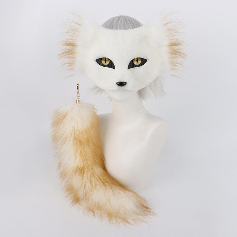Flexible Mask With Plush Tail DIY Crafting Supply Costume Accessory For Costume And Creative Dressing Up Event