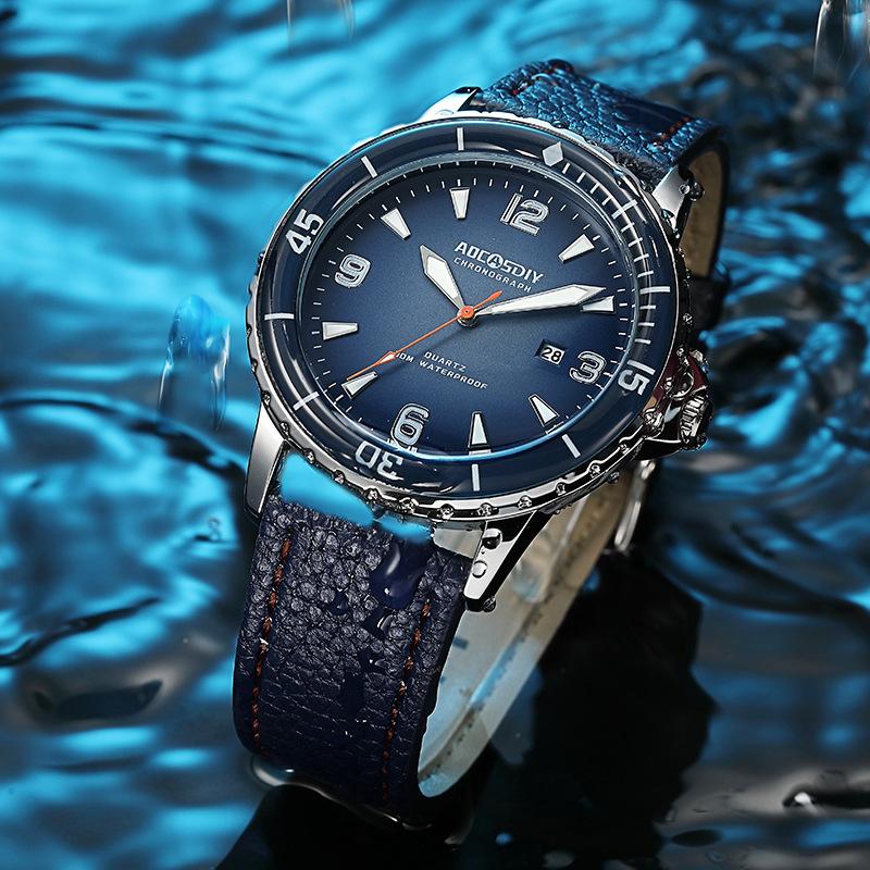 Men's Waterproof Luminous Quartz Watch Student Colored Dial Fashion Sports Calendar Watch
