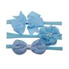 3 Adet Çocuklar Elastik Çiçek Kafa Bandı Inci Saç Kız bebek Ilmek Hairband Seti
