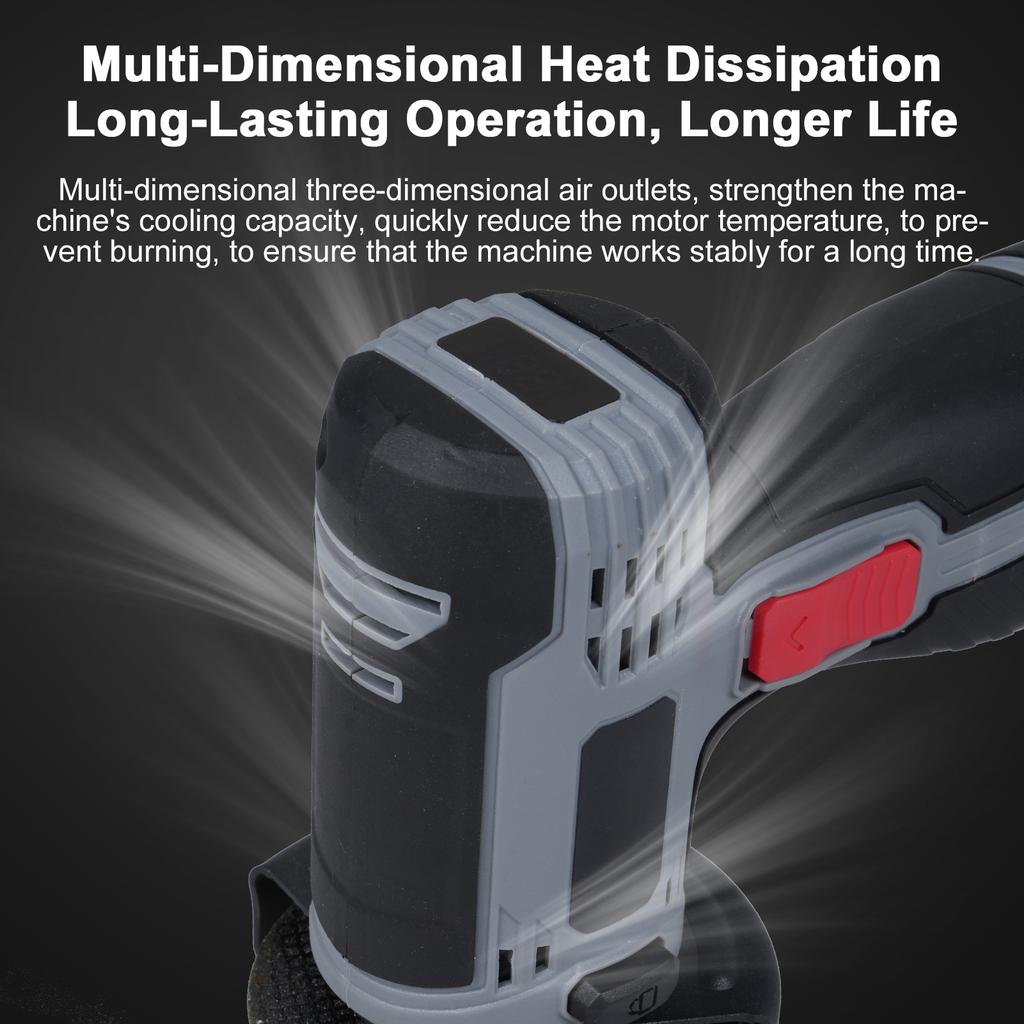 Angle Grinder 28000RPM Cordless Angle Grinder Electric Grinding Tool   Angle Grinder with 16.8V 2*1500mAh Battery and Cutting Blades LED Digital Di