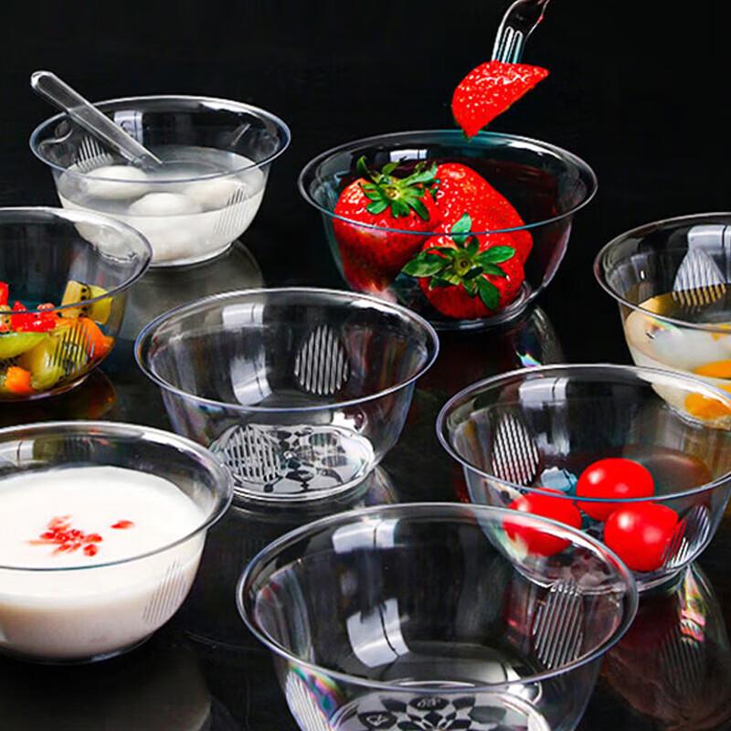Disposable Transparent Plastic Bowls 400ml (50-pack)