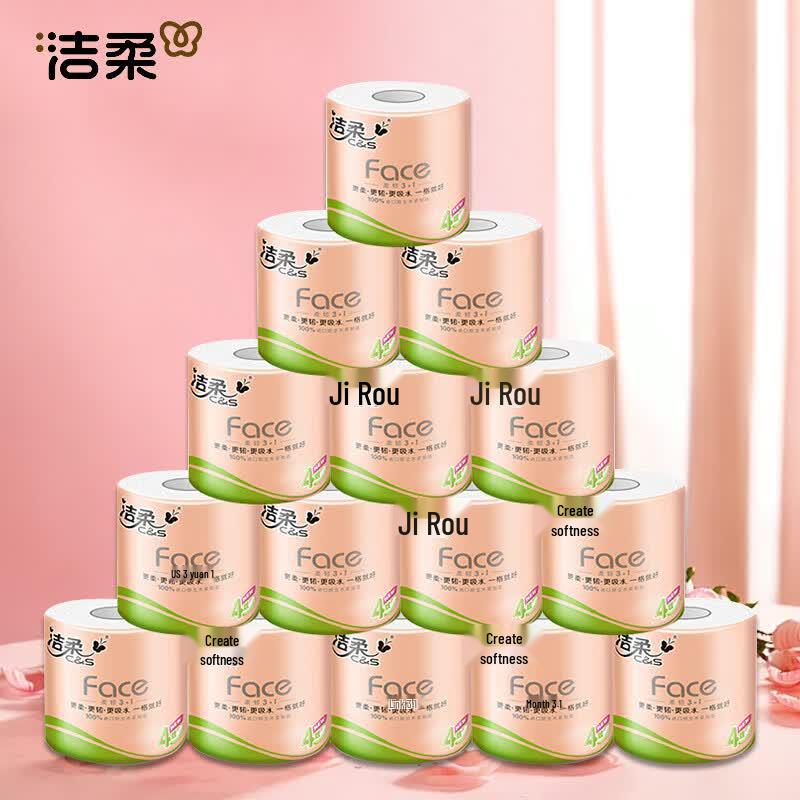 Jie Rou 4-Ply Virgin Wood Pulp Flushable Toilet Paper