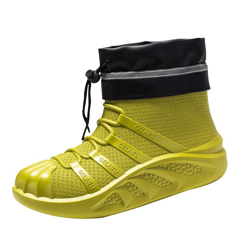 Men's rain shoes short tube fashionable and comfortable outer wear rubber shoes waterproof, non-slip and wear-resistant low rain boots in rainy days