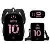 Modern Miami Messi Backpack Set With Breathable Polyester And Lightweight Design For School Use