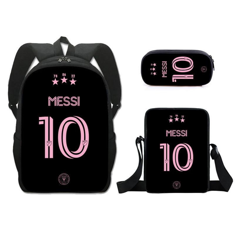 Modern Miami Messi Backpack Set With Breathable Polyester And Lightweight Design For School Use