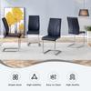 Dining Chairs, Black PU Material, Set of 2. Chair Legs, Silver Metal. Offices, Restaurants, Kitchens, Conference Rooms and Other Environments.