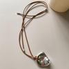 High-End Rose Flower Titanium Steel Necklace - Long Sweater Chain for Spring and Autumn