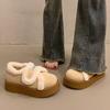 Thick-soled plush shoes women wear ugly snow boots winter new thickened thermal cotton shoes board shoes