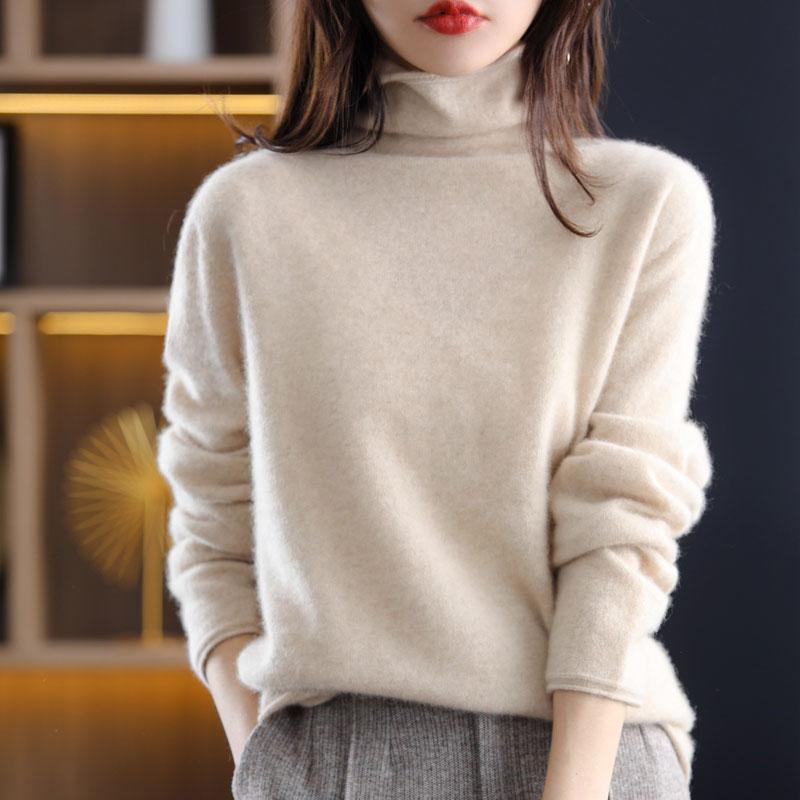 

Женский кашемировый свитер Qinghe cashmere 30% кашемир 70% шерсть Женский осенне-зимний кашемировый свитер мягкий и теплый L бежевый