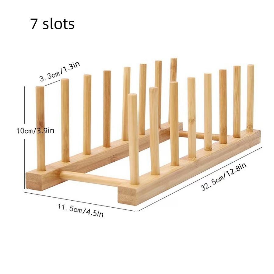 Bamboo Wooden Dish Racks Bowl Cup Book Pot Lid Cutting Board Drying Rack Kitchen Cabinet Organizer Accessories