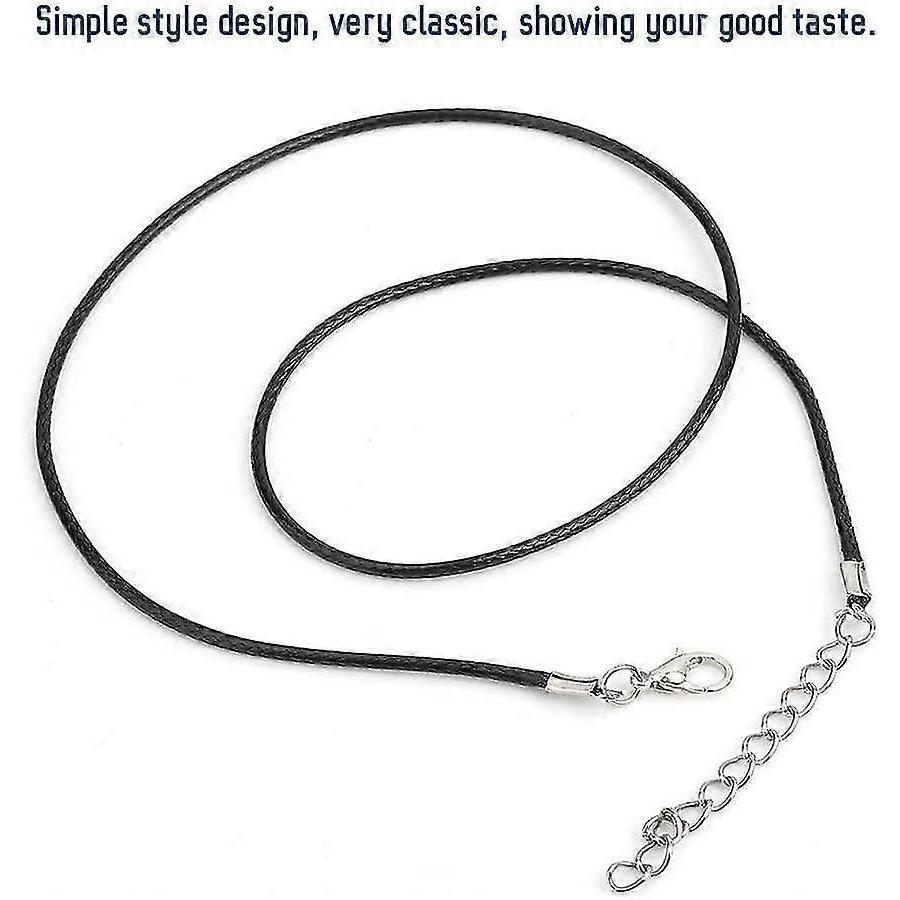 Necklace Cord, Waxed Cord Necklace, 100 Pieces Wax Cord With Lobster Claw Clasp, Waxed Thread For Diy Jewelry Findings