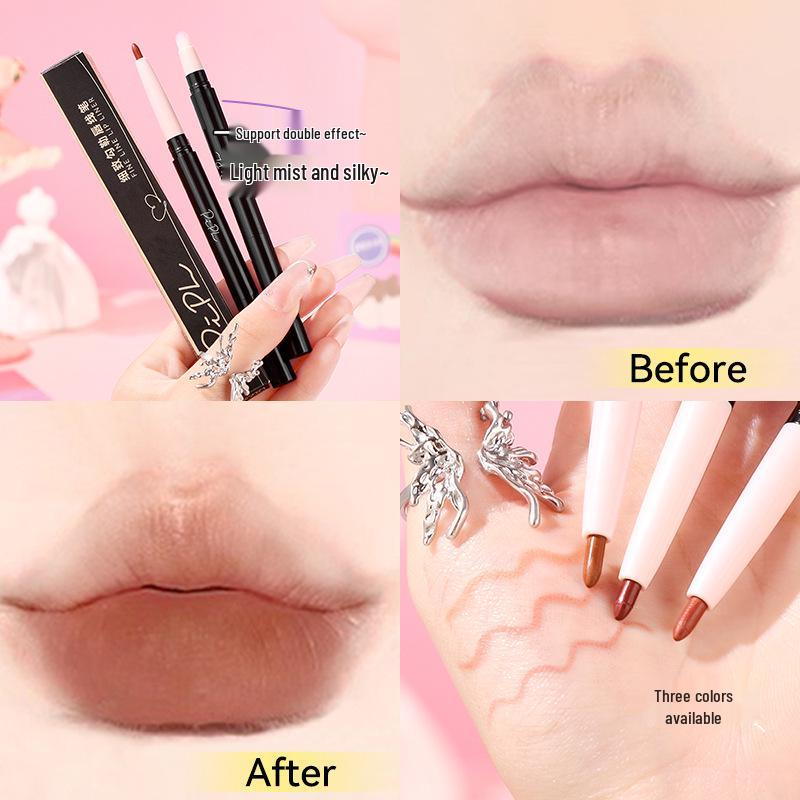 PIPL Matte Double-Ended Lip Liner and Plumping Lipstick Pen