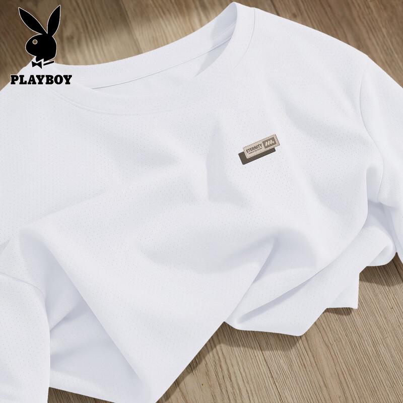 PLAYBOY Men s Ice Silk Short Sleeve T-shirt 2XL