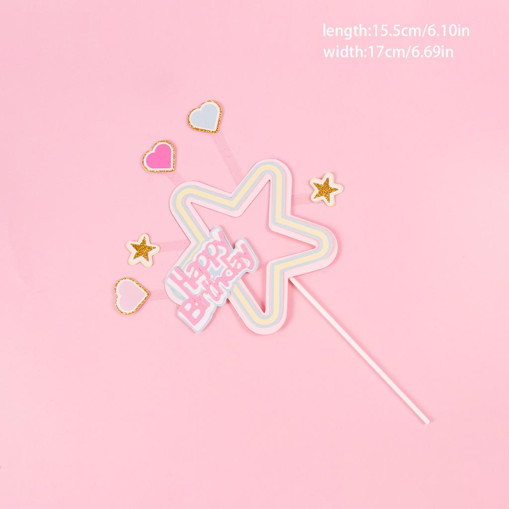 Unicorn Cake Topper Rainbow Cloud Balloon Cupcake Topper Kids Birthday Cake Flags Decor Baby Shower Girl Favors Cake Decorating