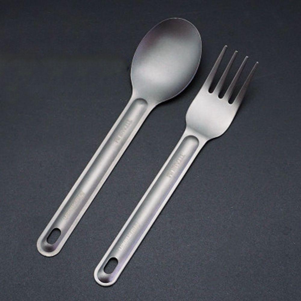 High Quality EDC Camping Tool Portable Cutlery Fork Long Handle Spoon Outdoor Picnic Accessories Titanium Cookware