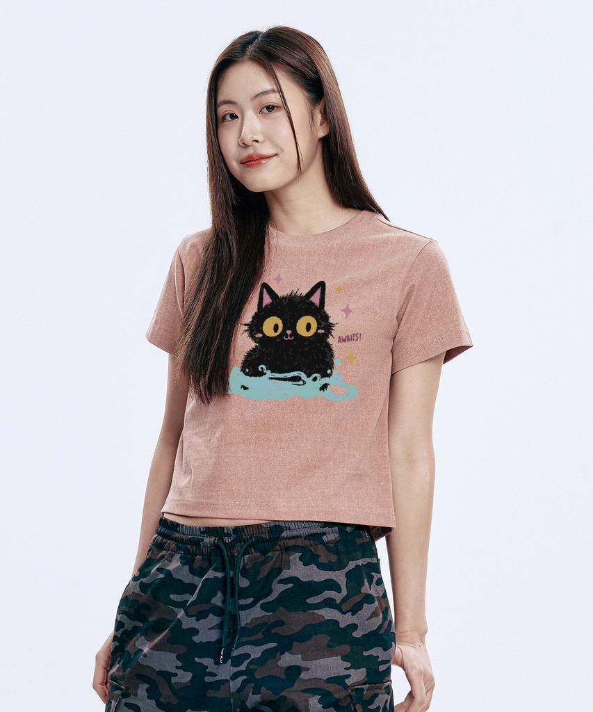 WILDROCK Hollysheesh Graphic Pigment Crop Short Sleeve T-Shirt_4 Style (A Type)