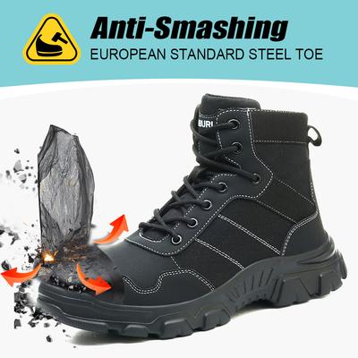 Light Breathable Work Boots Men Steel Toe Shoes Safety Boots Puncture-Proof Protective Shoes Indestructible Safety Shoes