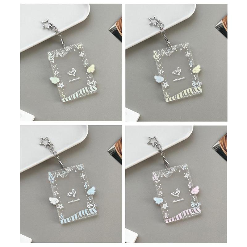 Angel Piano Themed 3 Inch Photocard Holder Acrylic Hard Card Sleeve Scratch Resistant Protector for Idol Card Collection