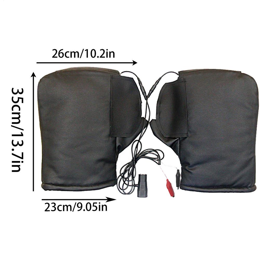 Heated Handlebar Muffs Windproof Electric Comfortable Snowmobile Heated Grip Gloves for Men Riders Commuting Riding Touring