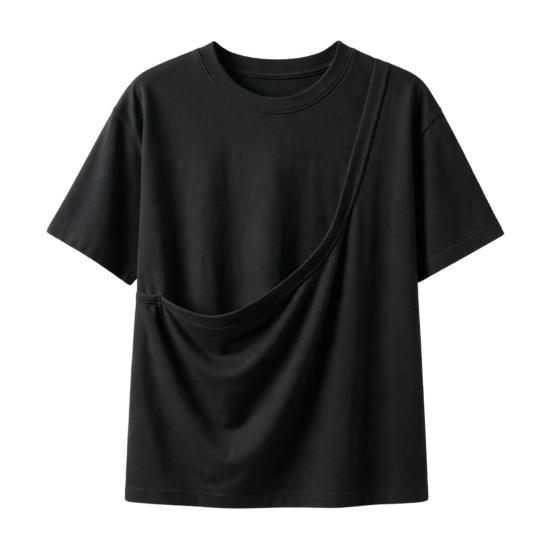 Solid Color T-shirt Women Pet Pouch T-Shirt, Dog Cat Carrier Short Sleeve Shirt for Hands Free Carrying Clothing Summer, Loose Casual Crew Neck