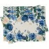 4 Stück Blau-Weiße Rosen-Blumen-Tischsets – Elegantes Aquarell-Design, Maschinenwaschbar, Perfekt für Frühlings-/Sommer-Essenspartys