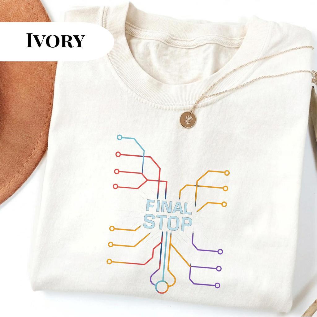 Comfort Colors® Final Stop Transit Crewneck, Retro Subway Map Graphic Pullover, Urban Streetwear Clothes