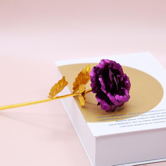 Trandafir Artificial cu Folie de Aur pentru Decor de Masă, Trandafir Mic Etern Placat cu Folie, Cadou pentru Nuntă, Ziua Îndrăgostiților, Petrecere