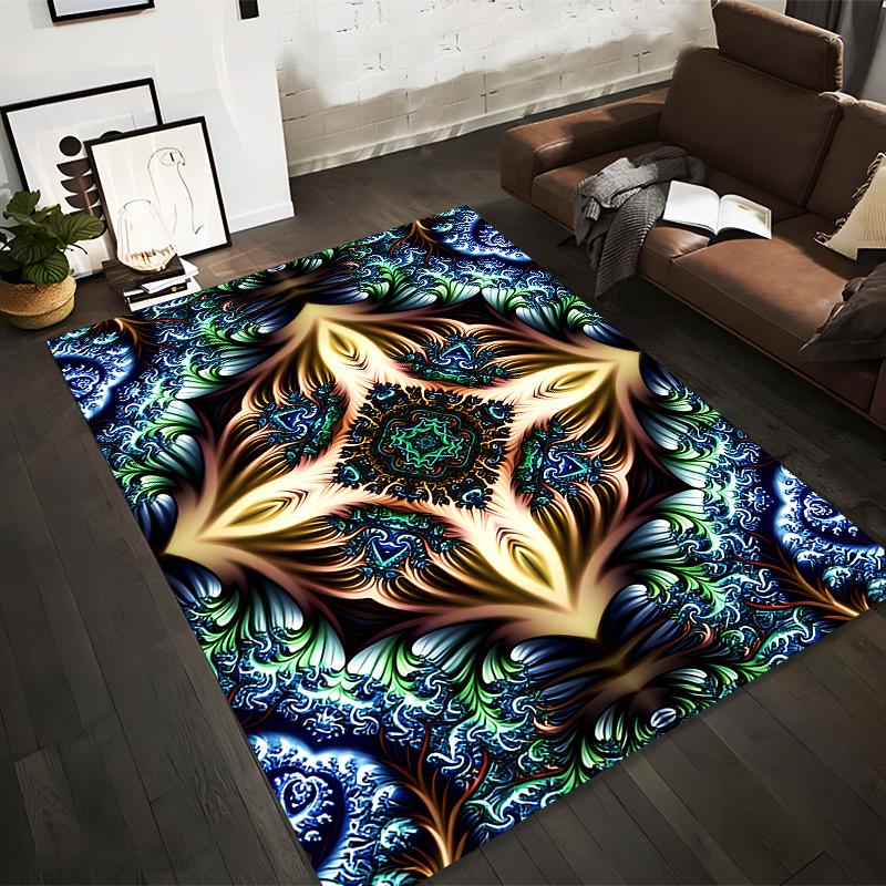 

Abstract Mandala Pattern Carpet with Vibrant Colors for Living Room Decor Suitable for use as an anti-slip for living room bedroom sofas 40x60cm( 15x23in )