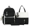Schoolbag Large-capacity Four-piece Student Backpack High School Large-capacity Portable Make-up Bag Simple Going Out Leisure Backpack