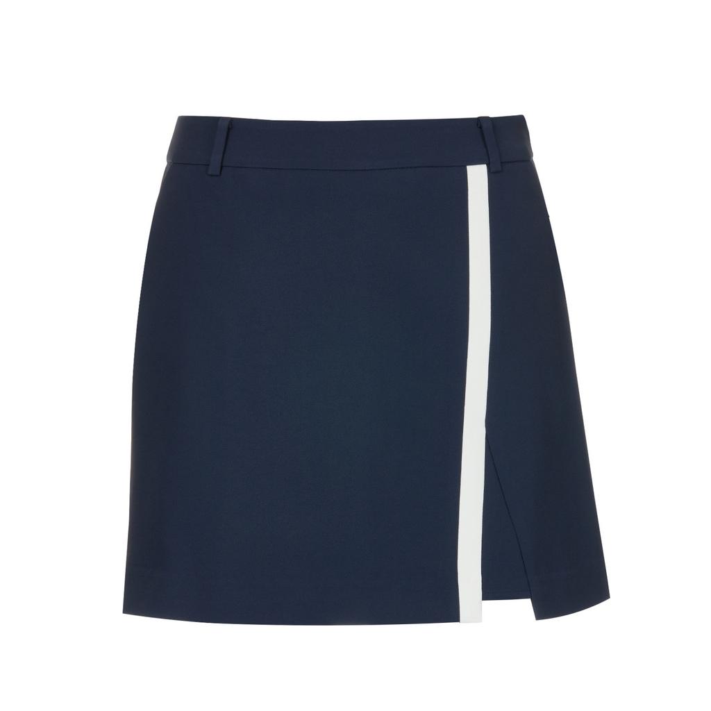 PIGC Women'S Color Block Cut-Out H-Line Culotte Skirt Navy (Lfcq30249)