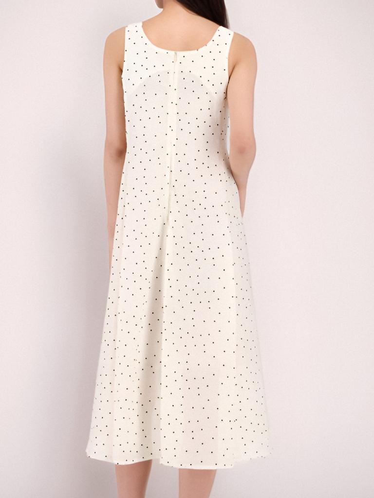ACUD Sleeveless Dot Dress_Ivory