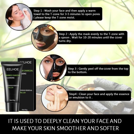 60g Facial Masque Nourishing Oil Control Natural Extract Blackhead Remove Facial Cleansing Bamboo Masque for Female
