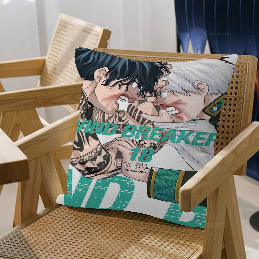 Japanese Anime Wind Breaker Cushion Cover Pillow Cover Decor Pillowcase Printed Cushion Case For Couch