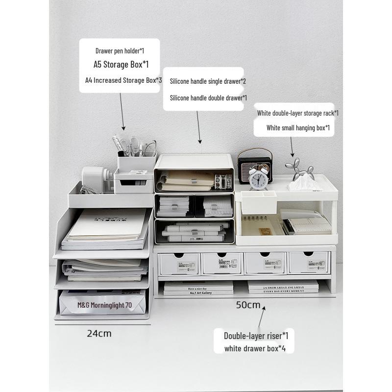 Multifunktionaler Schreibtisch-Organizer: A4 Aktenhalter, Stifthalter, Büroablage