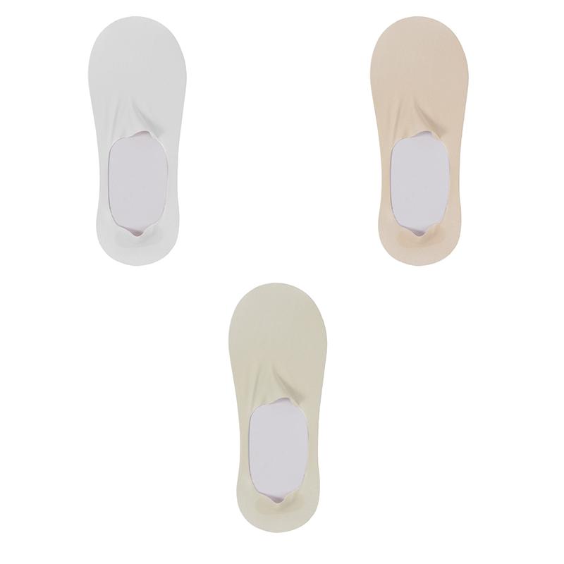 3 Pairs Women's Summer Silicone Anti Slip Socks Invisible Low Cut Boat Socks Solid Color Breathable Sock
