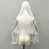 Lace Trim Bridal Headscarf Breathable Lace Shawl Soft Muslin Head Covering  Chapel Event