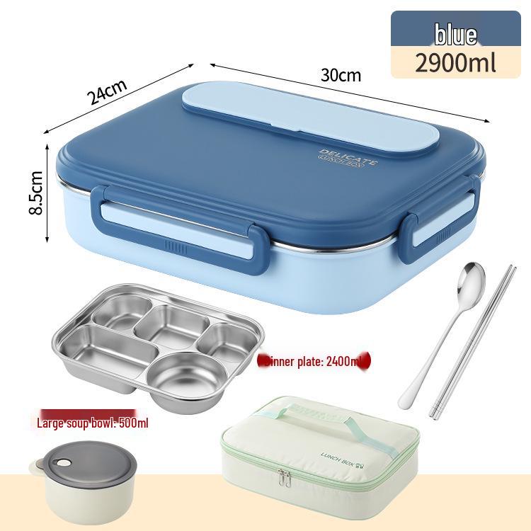 Microwave-Safe 304 Stainless Steel Lunch Box with Lid for Students
